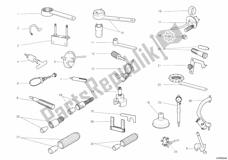 Alle onderdelen voor de Werkplaatsgereedschap, Motor van de Ducati Hypermotard 1100 EVO SP USA 2012